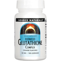 SN729 | Source Naturals Reduced Glutathione Complex, Orange Flavored, 50 mg, 100 lozenges