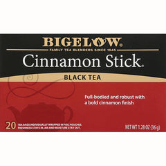 BGT004 | Bigelow Cinnamon Stick black tea box front showing brand name, flavor, and 20 tea bags