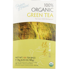 POP002 | Prince of Peace 100% Organic Green Tea box front, 100 tea bags