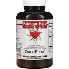 KRG003 | Kroeger Herb CircuFlow dietary supplement bottle front, 270 vegetarian capsules