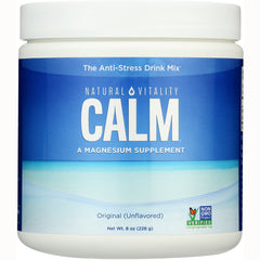 NVT052 | Natural Vitality CALM magnesium supplement tub, Original Unflavored label, 8 oz