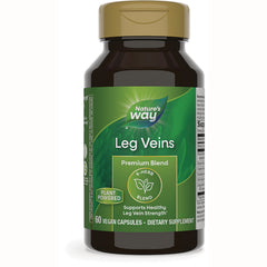 NW558 | Nature's Way Leg Veins dietary supplement bottle with green label reading Premium Blend, 60 vegan capsules