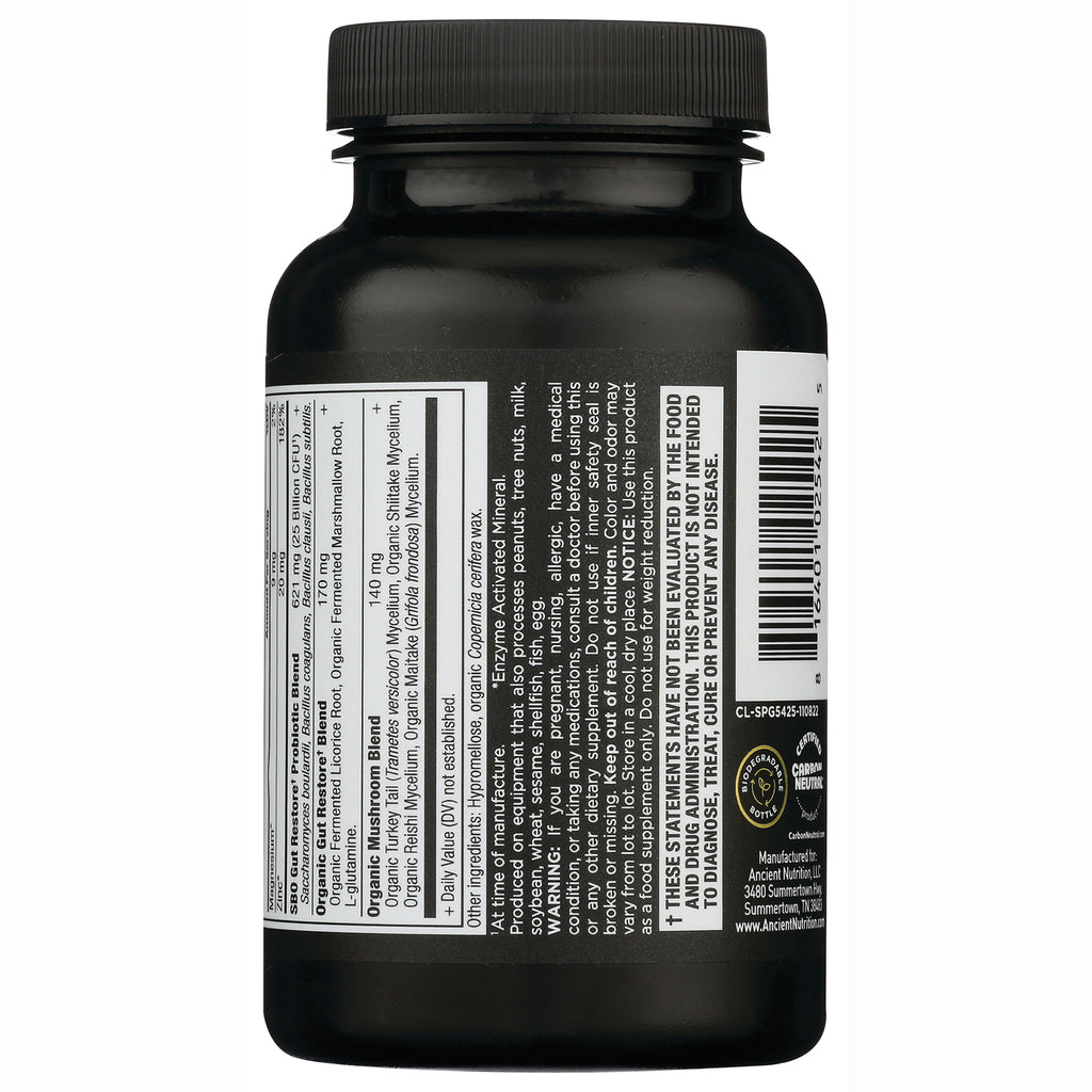 ATN070 | back label showing supplement facts, ingredient panel and barcode on black bottle - Thumbnail
