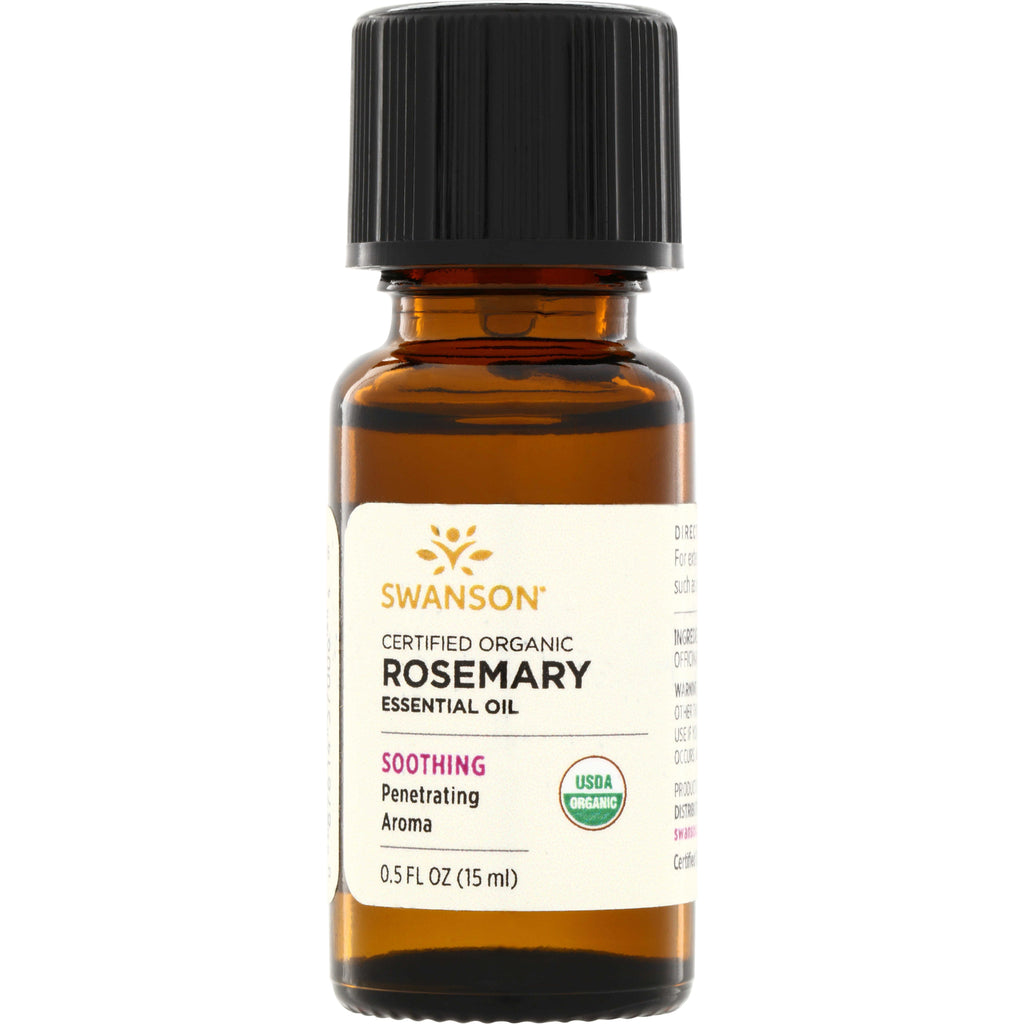 SWAR006 | Swanson Certified Organic Rosemary Essential Oil, 0.5 fl oz (15 ml), USDA Organic - Thumbnail