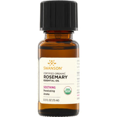SWAR006 | Swanson Certified Organic Rosemary Essential Oil, 0.5 fl oz (15 ml), USDA Organic
