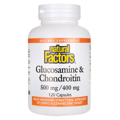 NFC027 | Natural Factors Glucosamine & Chondroitin 500 mg/400 mg 120 capsules bottle front
