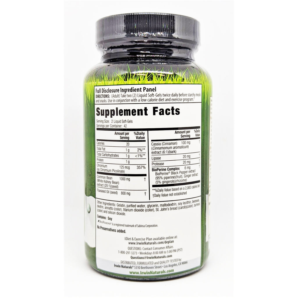 IR208 | Supplement Facts and ingredient panel on back of green supplement bottle showing serving size and ingredient list - Thumbnail
