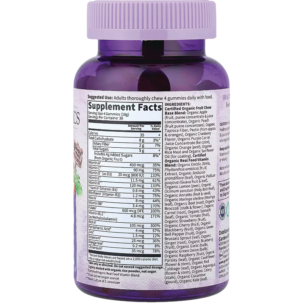 GLF237 | back label showing Supplement Facts nutrition panel and ingredient list on a purple bottle - Thumbnail