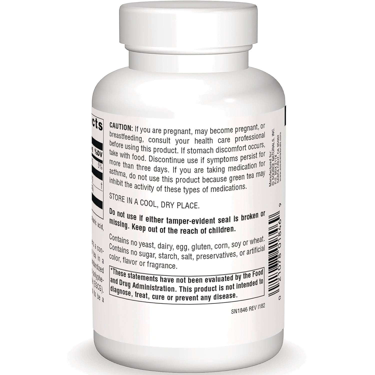 SN113 | Back label with caution directions, storage info, and barcode