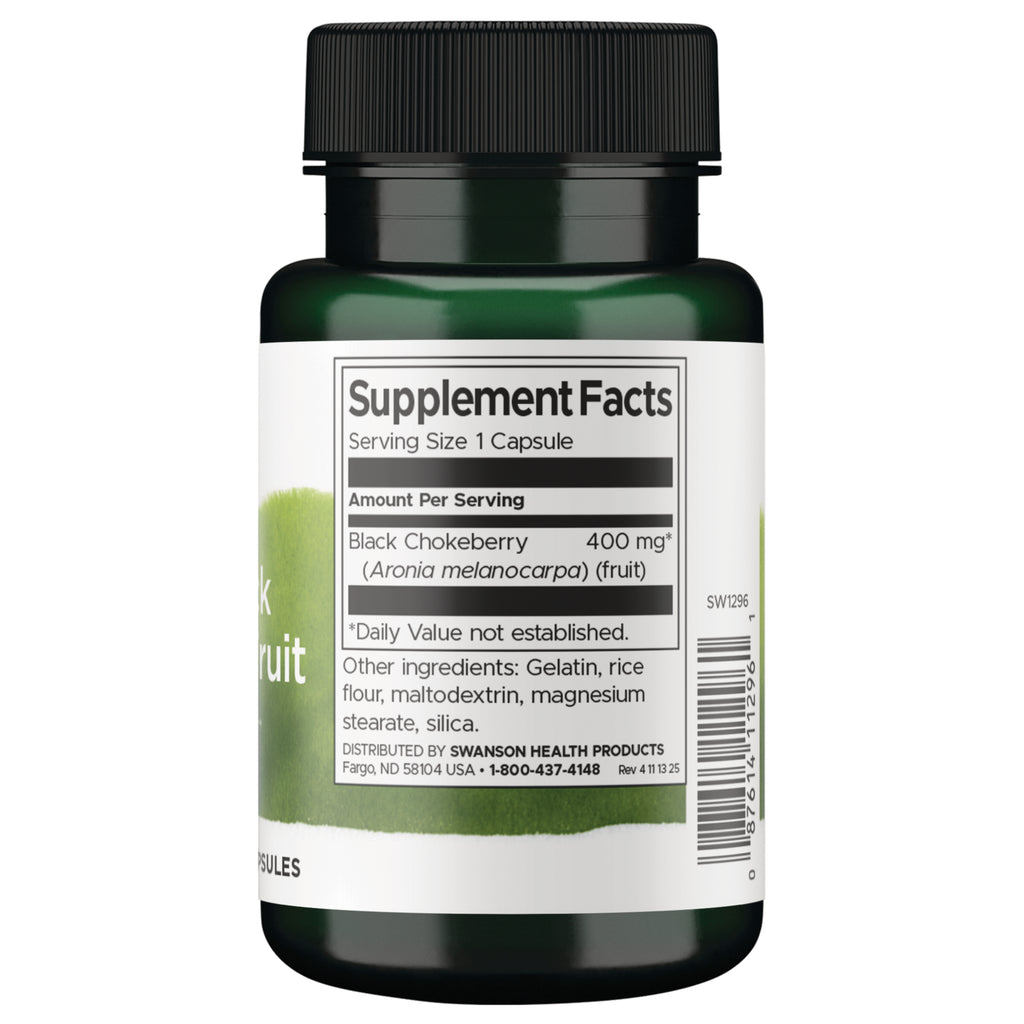 SW1296 | Back label with supplement facts and serving information - Thumbnail