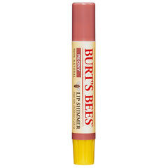 BTB105 | Burt's Bees Peony lip shimmer crayon, pink tube with yellow base on white background