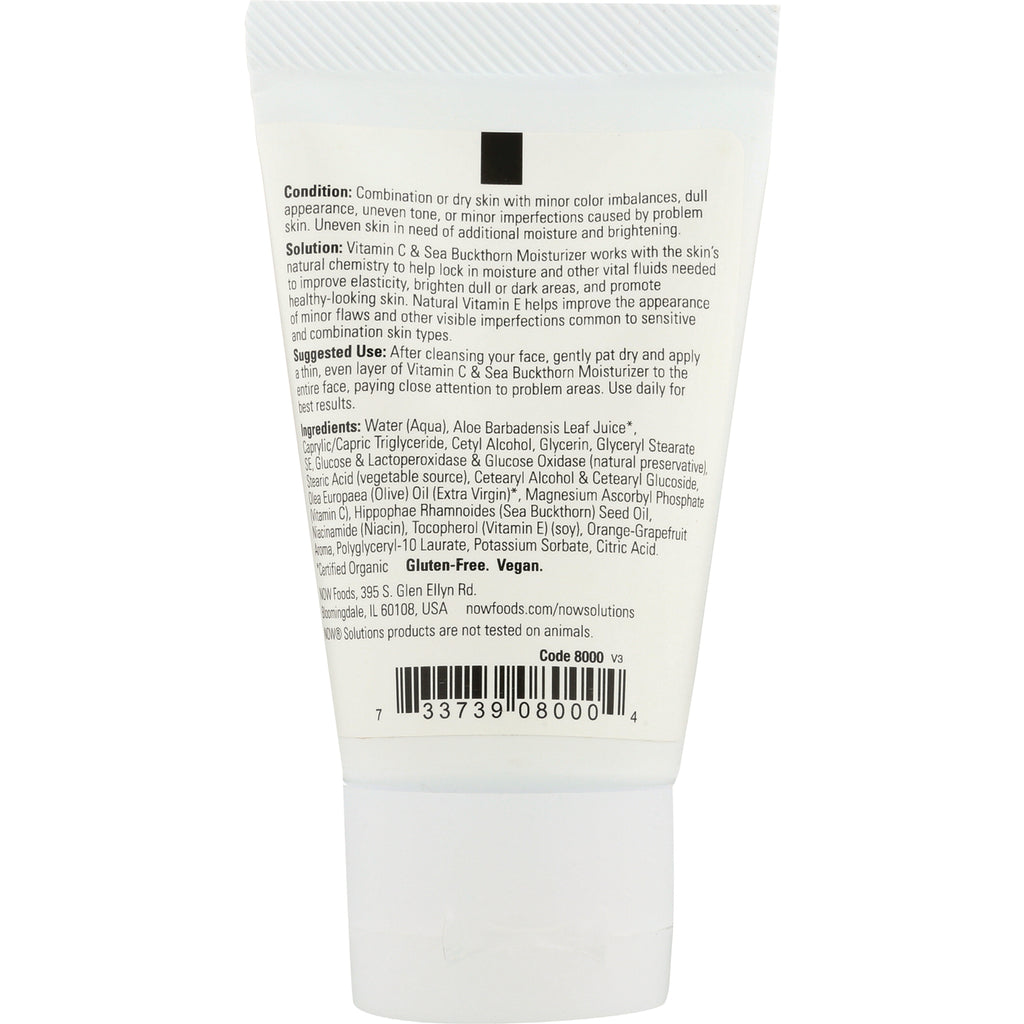 NWF974 | back of white moisturizer tube showing ingredient list, suggested use text and barcode - Thumbnail