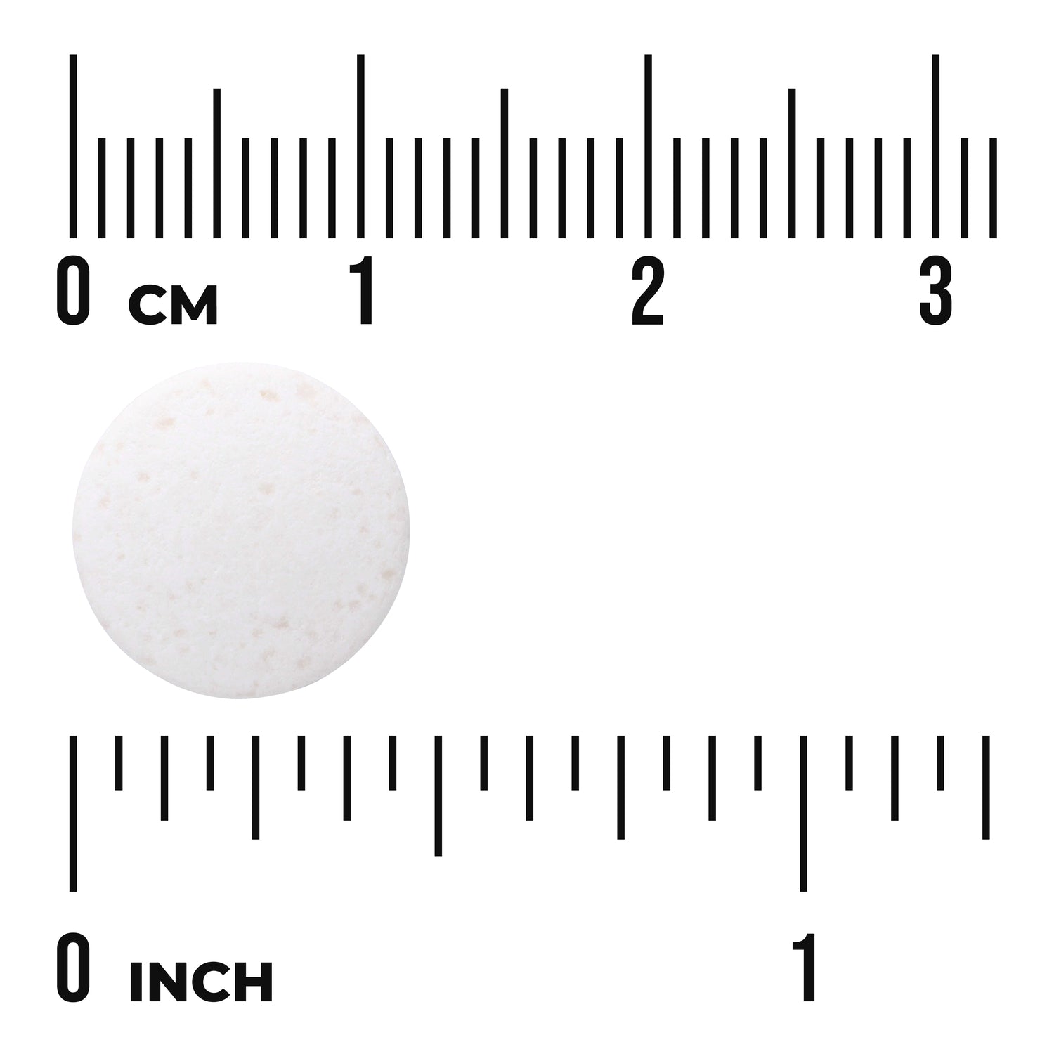 SWD081 | Round white tablet with size reference in centimeters and inches
