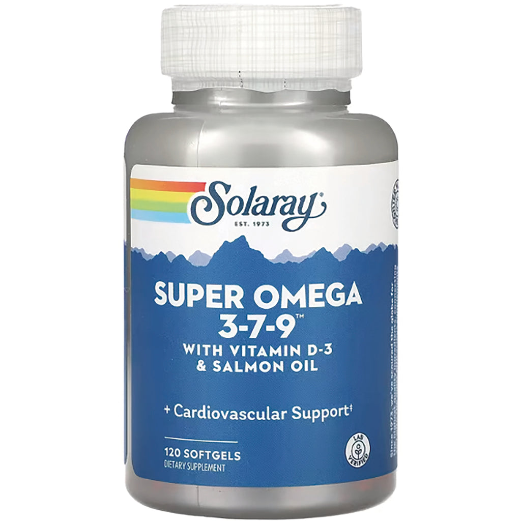 SLR409 | Solaray Super Omega 3-7-9 with Vitamin D-3 & Salmon Oil, 120 softgels - Thumbnail