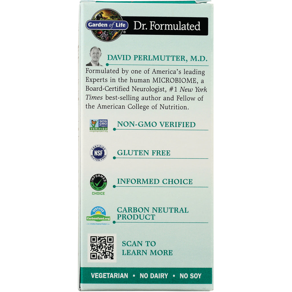 Box back listing Non-GMO Verified, Gluten Free, Informed Choice, Carbon Neutral Product and QR code to scan - Thumbnail