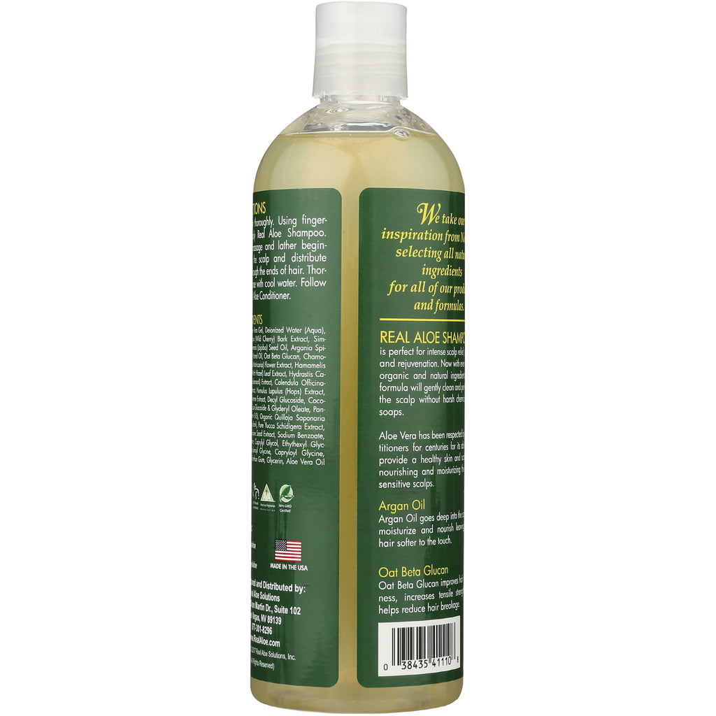 RA011 | Back label of clear shampoo bottle showing ingredients, usage text and barcode - Thumbnail