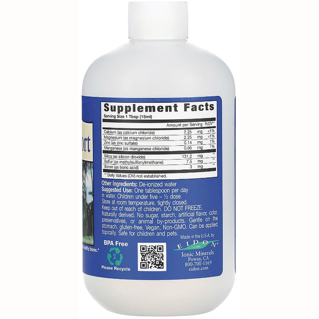 EIM033 | White bottle back label showing Supplement Facts panel, ingredients, usage instructions and recycling icons - Thumbnail
