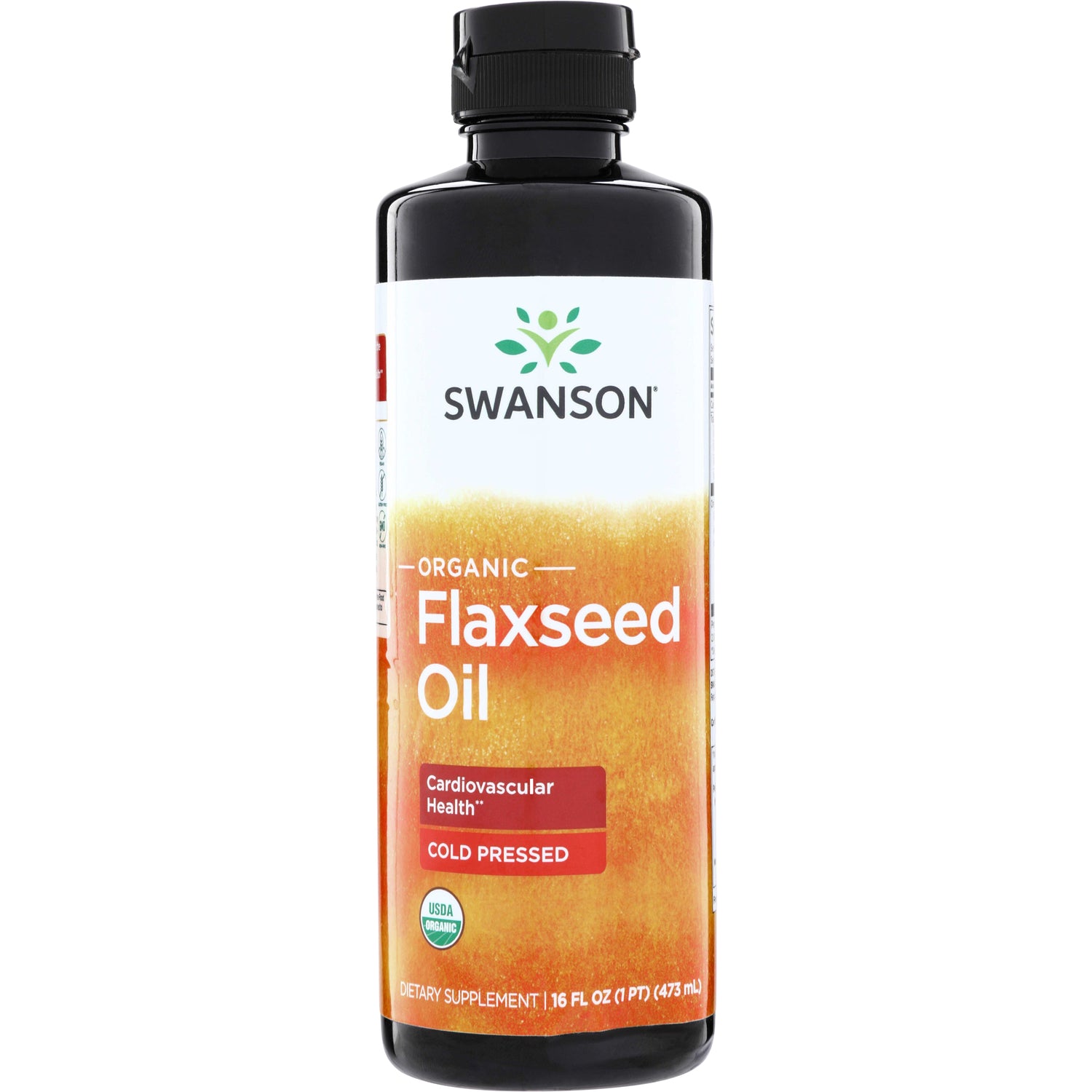 SWE003 | Swanson Organic Flaxseed Oil, cold pressed, 16 fl oz bottle