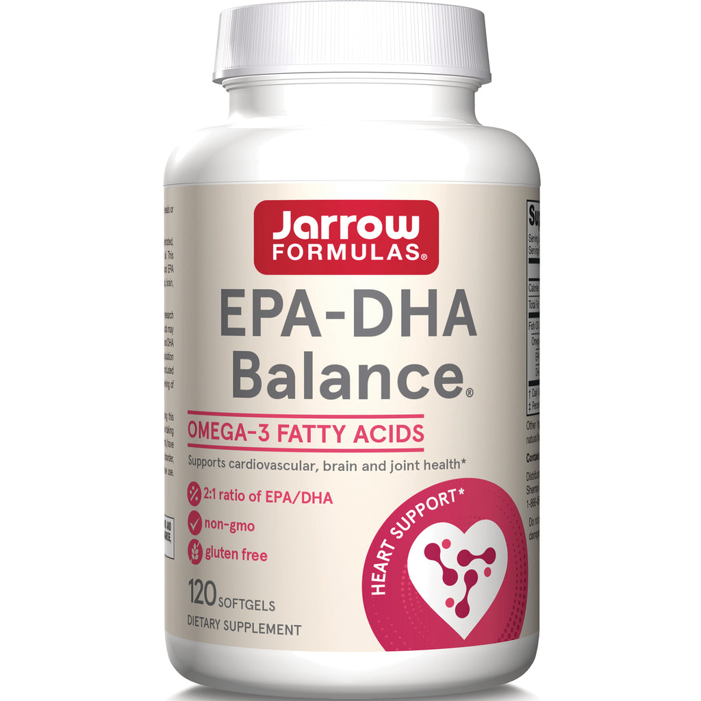 Jarrow Formulas EPA-DHA Balance supplement bottle, Omega-3 fatty acids, 120 softgels - Thumbnail