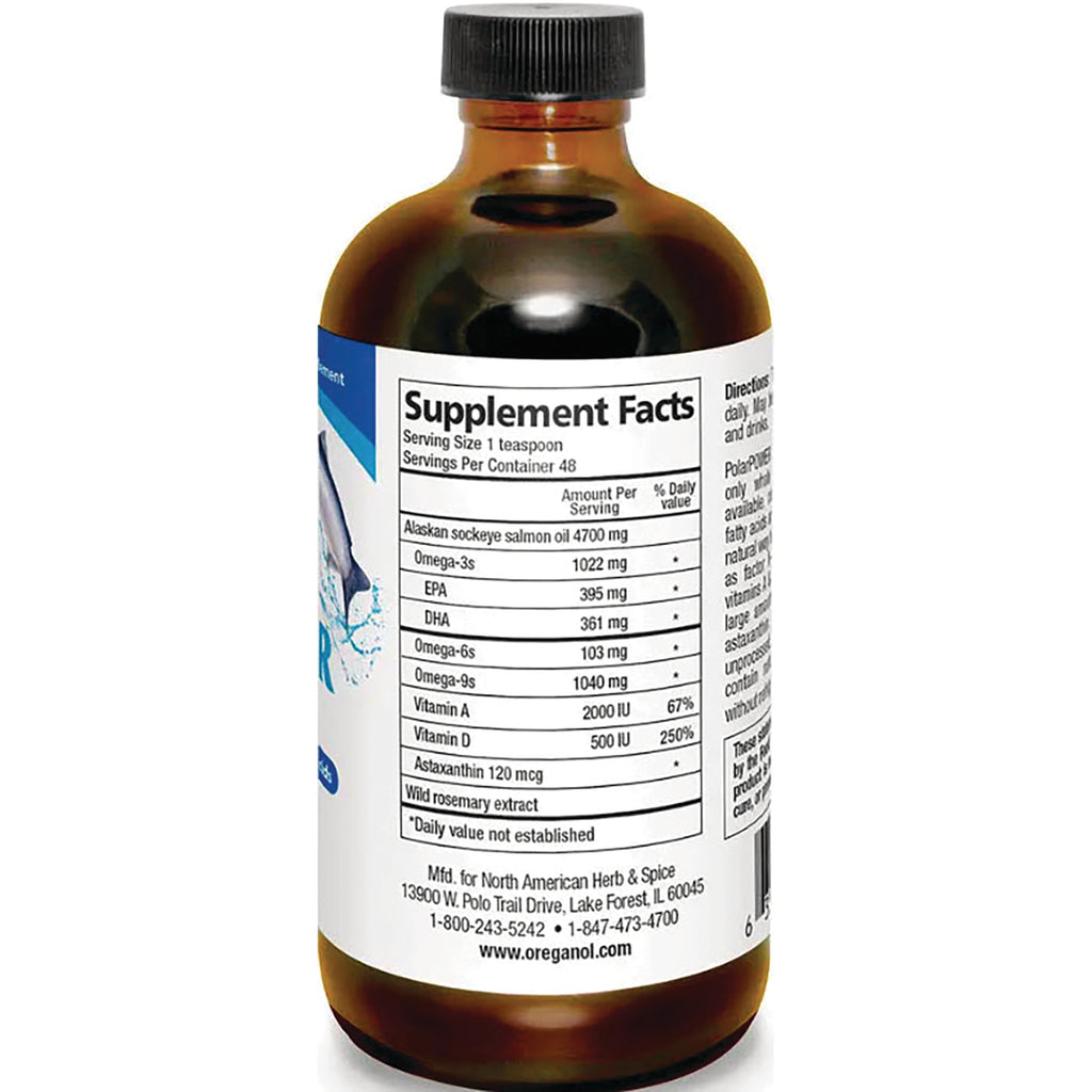 NHS036 | Back of amber bottle showing Supplement Facts panel listing serving sizes, nutrients, and directions - Thumbnail
