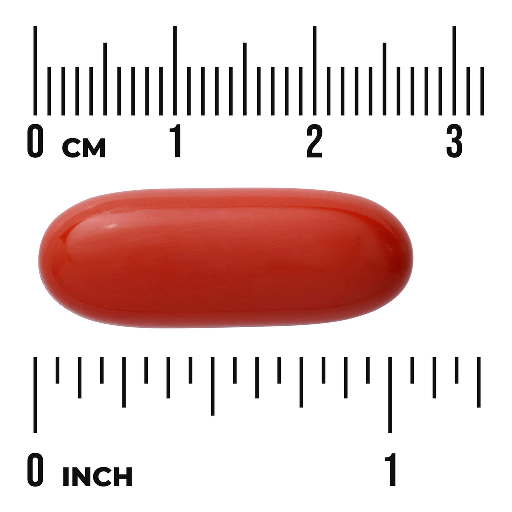SWU512 | Red softgel shown with size scale: 03 CM and 01 INCH markings - Thumbnail