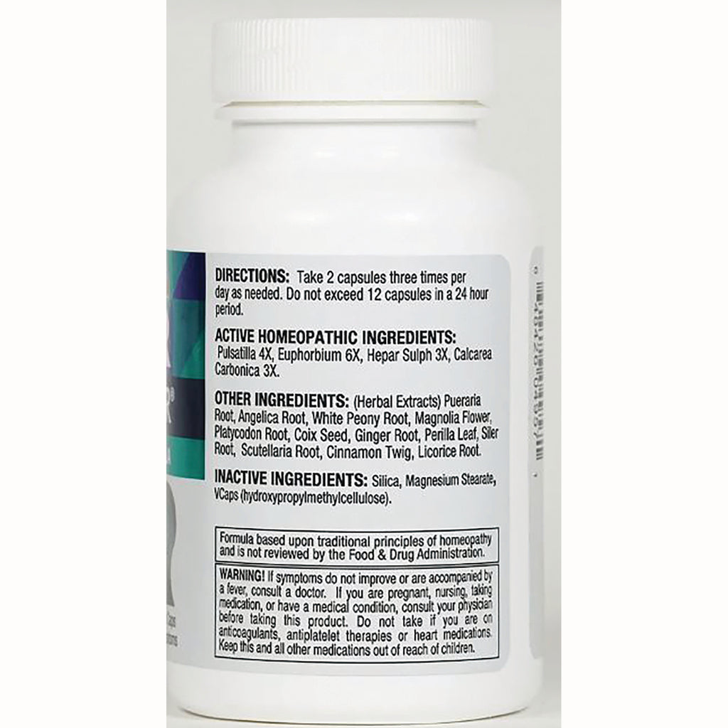 CLP008 | Back label of white supplement bottle showing directions, active and inactive ingredients and warning text - Thumbnail