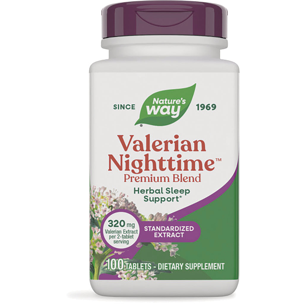 NW749 | Nature's Way Valerian Nighttime Premium Blend herbal sleep support bottle, 100 tablets - Thumbnail