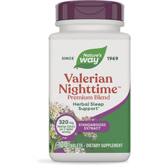 NW749 | Nature's Way Valerian Nighttime Premium Blend herbal sleep support bottle, 100 tablets