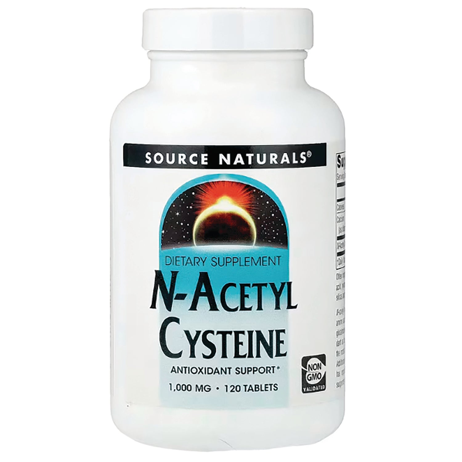 SN447 | Source Naturals N-Acetyl Cysteine dietary supplement, antioxidant support, 1,000 mg, 120 tablets