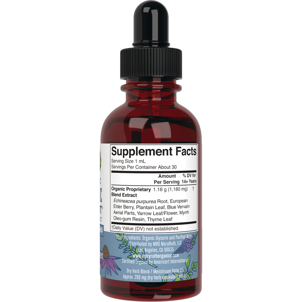 MRR027 | Back label showing Supplement Facts, serving size and ingredient list on amber dropper bottle - Thumbnail