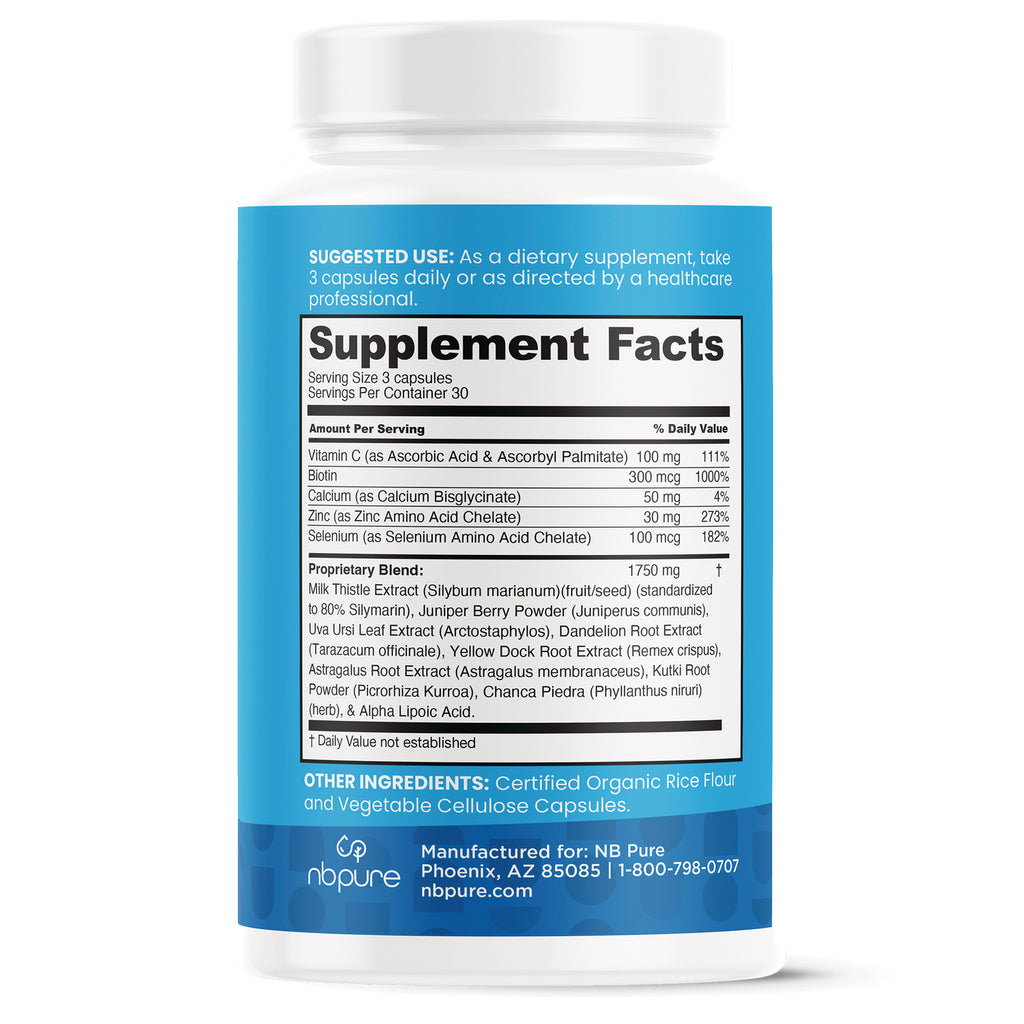 ARL009 | Back of white supplement bottle showing Supplement Facts panel, ingredients and suggested use - Thumbnail