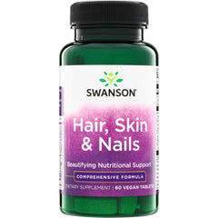 SW883 | Swanson Hair, Skin & Nails supplement, 60 vegan tablets, Beautifying Nutritional Support