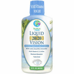 TPL018 | Tropical Oasis Liquid 20/20 Vision eye health formula, 32 fl oz bottle front