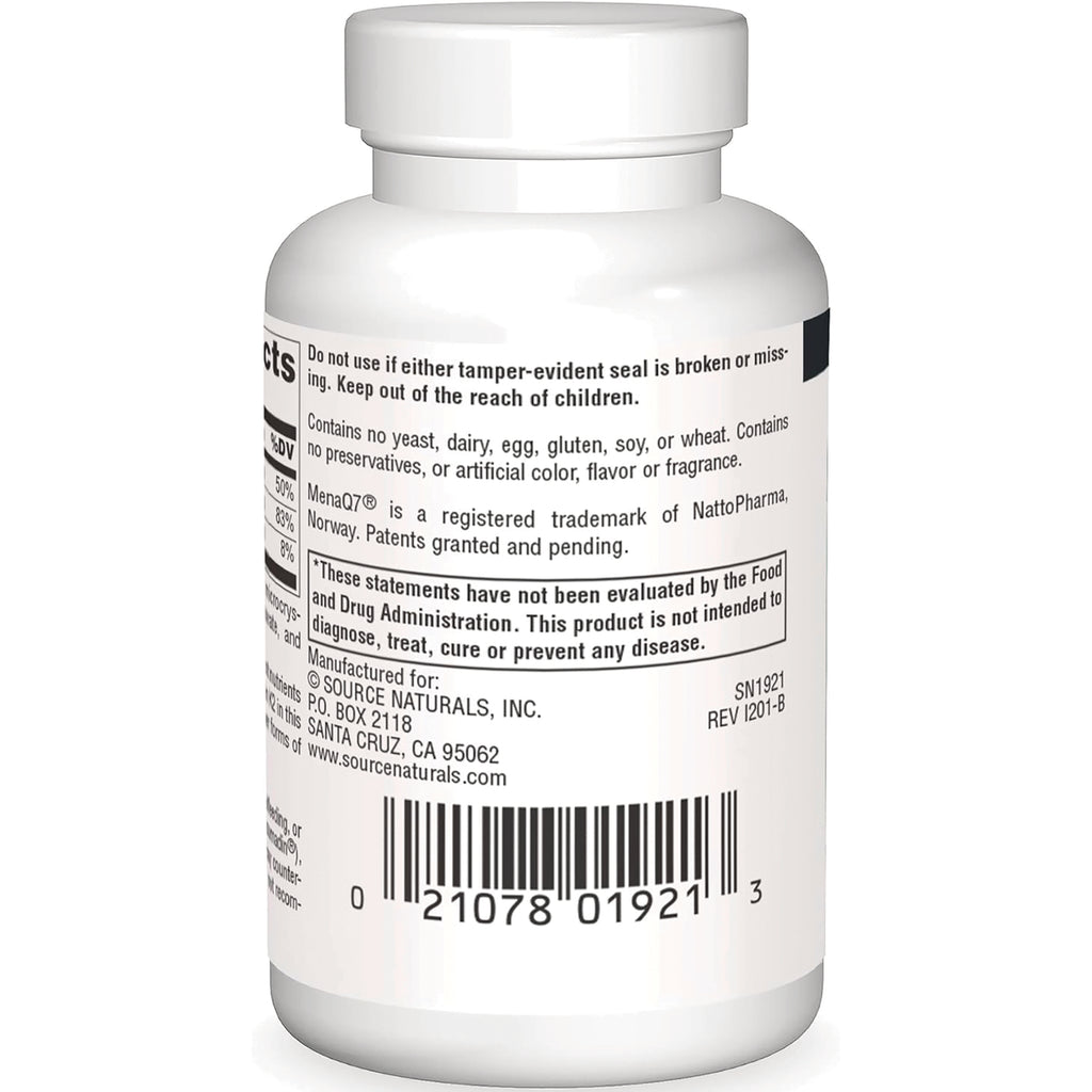 SN324 | Supplement bottle back label with warnings, manufacturer info, and barcode - Thumbnail