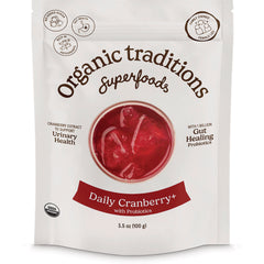 OTR106 | Organic Traditions Superfoods Daily Cranberry+ with Probiotics 3.5 oz (100 g) front pouch