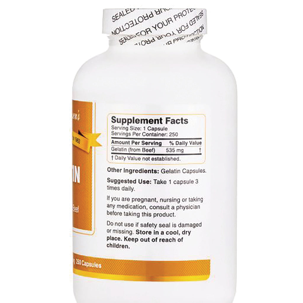BJ020 | back of white supplement bottle showing Supplement Facts panel, suggested use, and other ingredients - Thumbnail