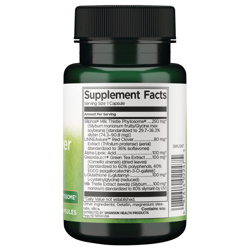 SWU247 | Back label  with Supplement Facts panel and ingredients on bottle label, serving size 1 capsule - Thumbnail