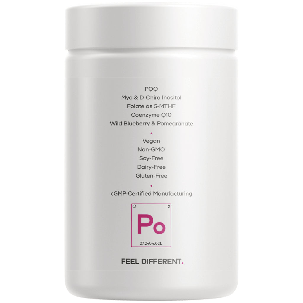 CDG065 | Back label showing ingredient highlights and vegan, non-GMO, soy-free, dairy-free, gluten-free claims on white supplement jar - Thumbnail