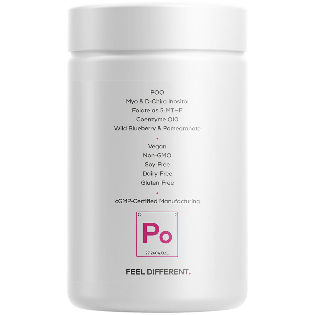 CDG065 | Back label showing ingredient highlights and vegan, non-GMO, soy-free, dairy-free, gluten-free claims on white supplement jar - Thumbnail