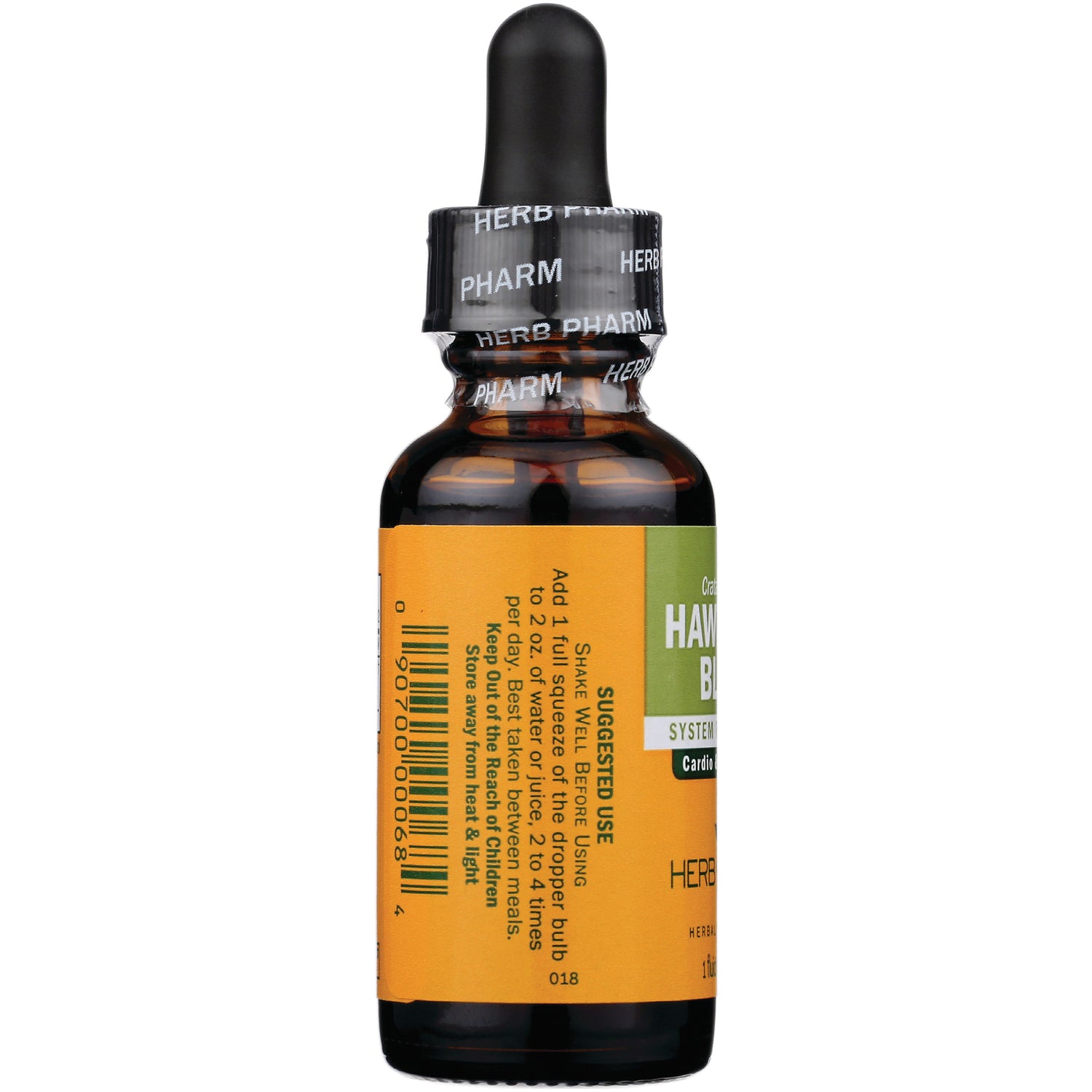 HPH019 | Amber dropper bottle side label showing SUGGESTED USE directions and barcode