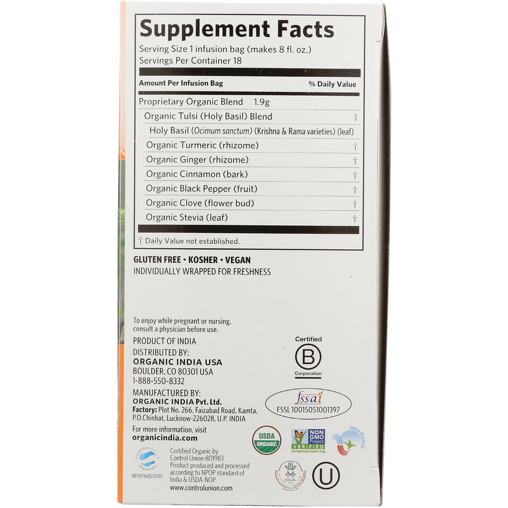 RGN074 | Back panel showing Supplement Facts, ingredient list, certifications and distributor contact - Thumbnail