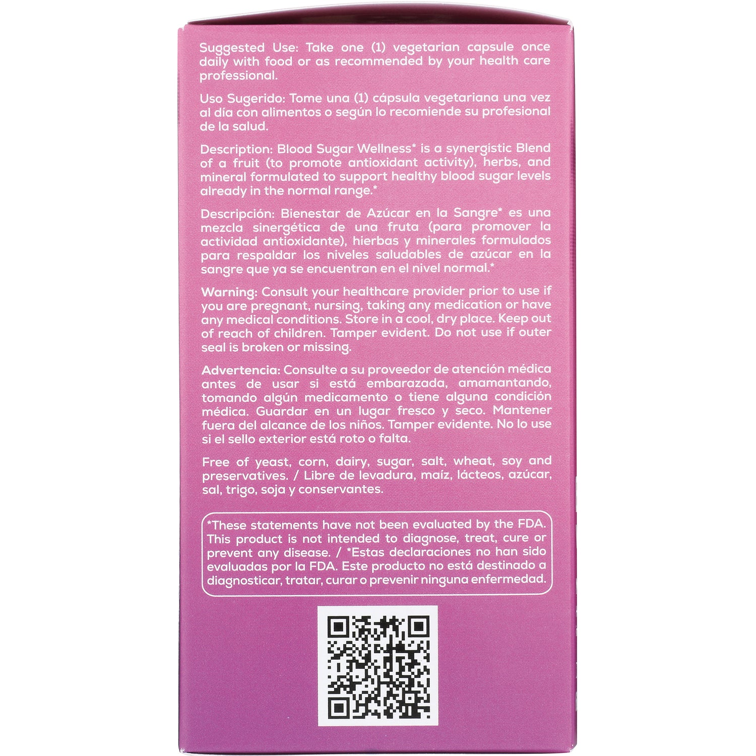 BNN004 | Back panel with usage instructions, warnings, bilingual description and QR code