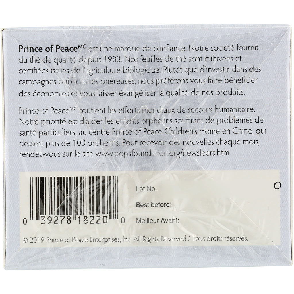 POP034 | back packaging labeled Prince of Peace with French description, barcode and best before fields - Thumbnail