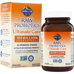 GLF153 | Garden of Life RAW Probiotics Ultimate Care 100 Billion Guaranteed, 30 vegetarian capsules