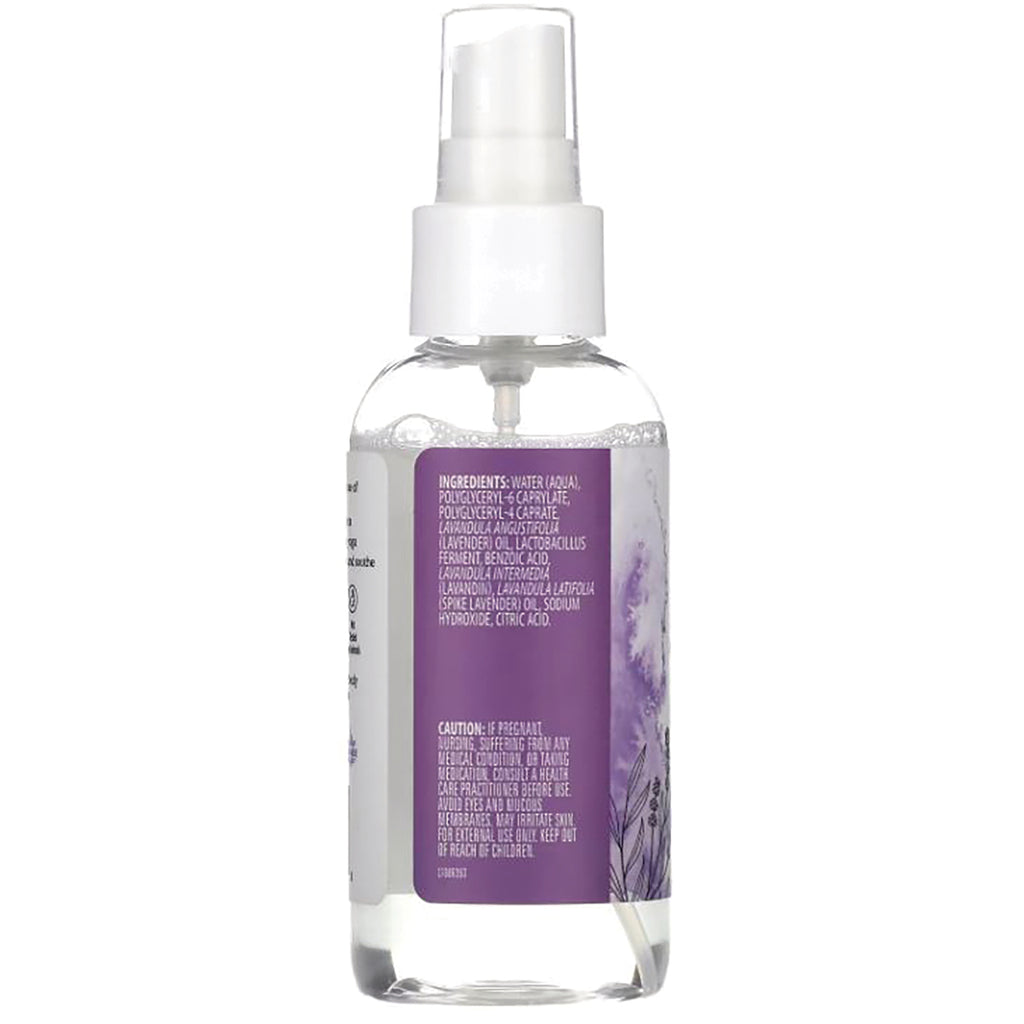 ARC052 | Clear spray bottle back view with purple ingredients and caution label and visible spray nozzle - Thumbnail