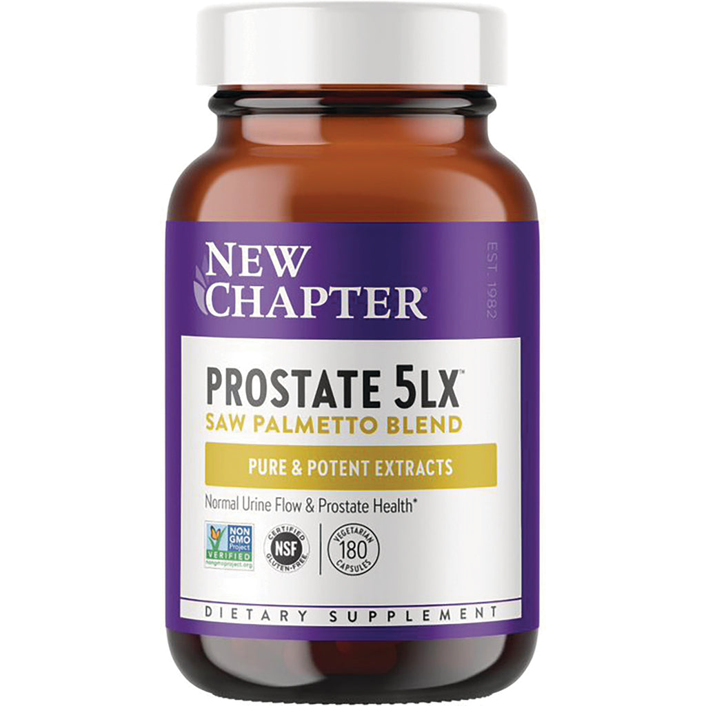 NWC272 | New Chapter Prostate 5LX Saw Palmetto Blend dietary supplement bottle with purple label, 180 vegetarian capsules - Thumbnail
