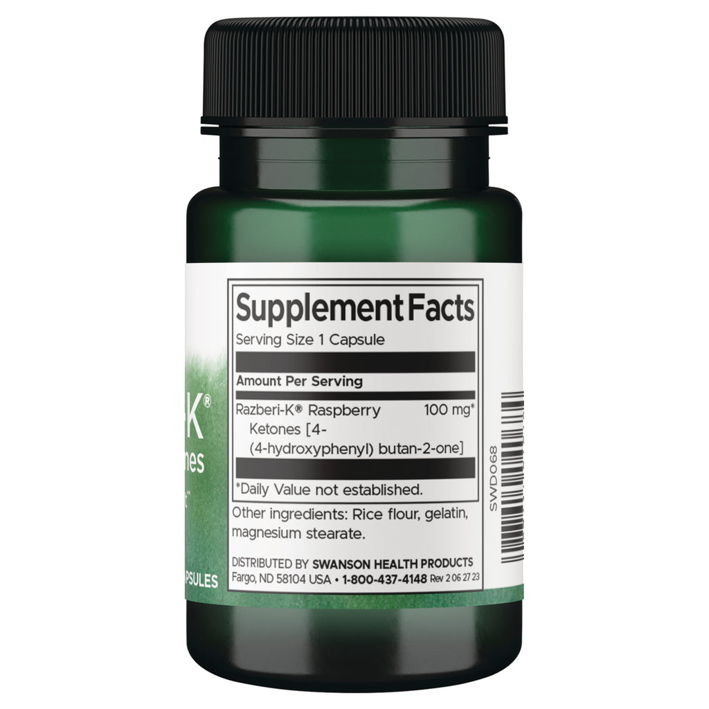 SWD068 | Back label with Supplement Facts: Serving Size 1 capsule - Thumbnail