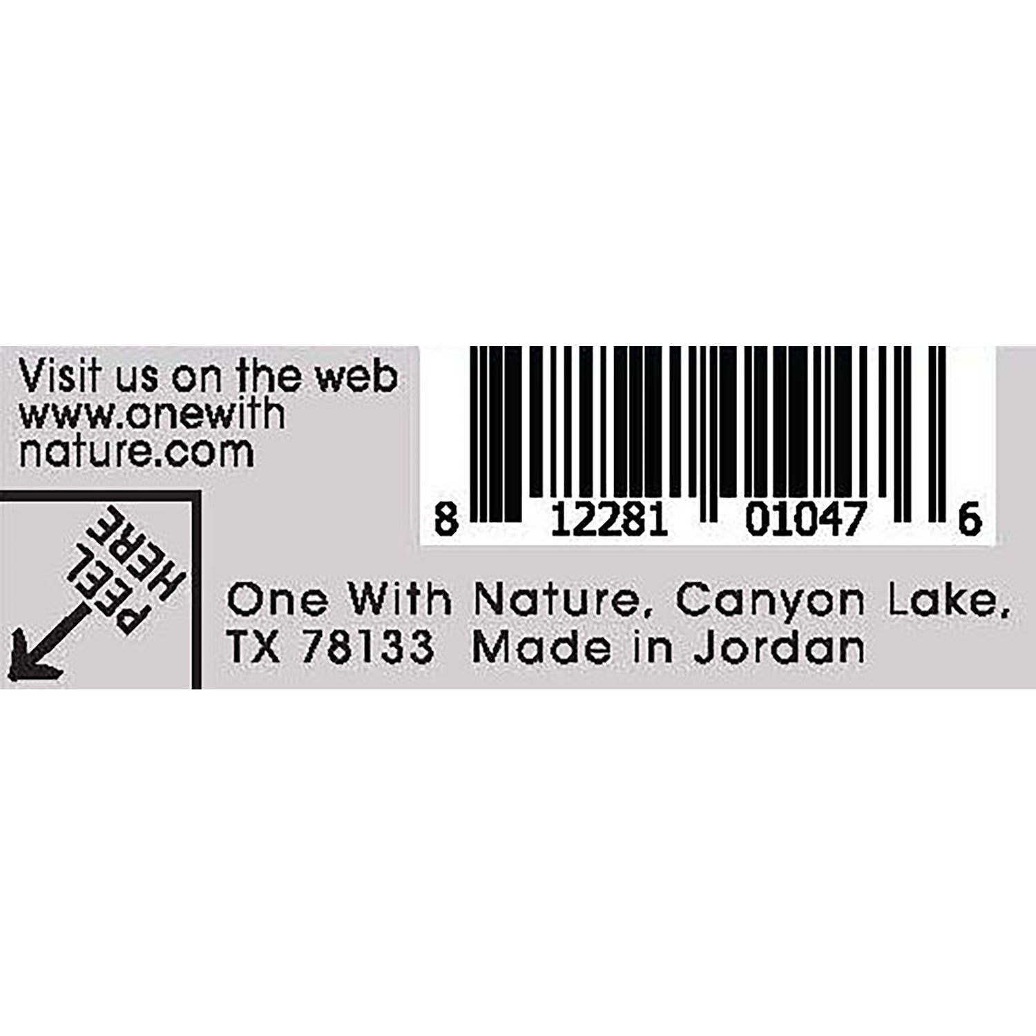 OWN028 | Back packaging with barcode, website, and made in Jordan text