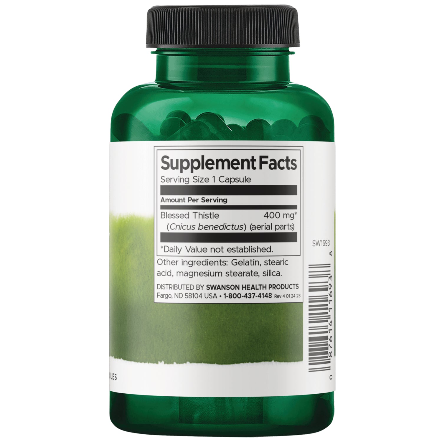SW1693 | Back label with Supplement Facts