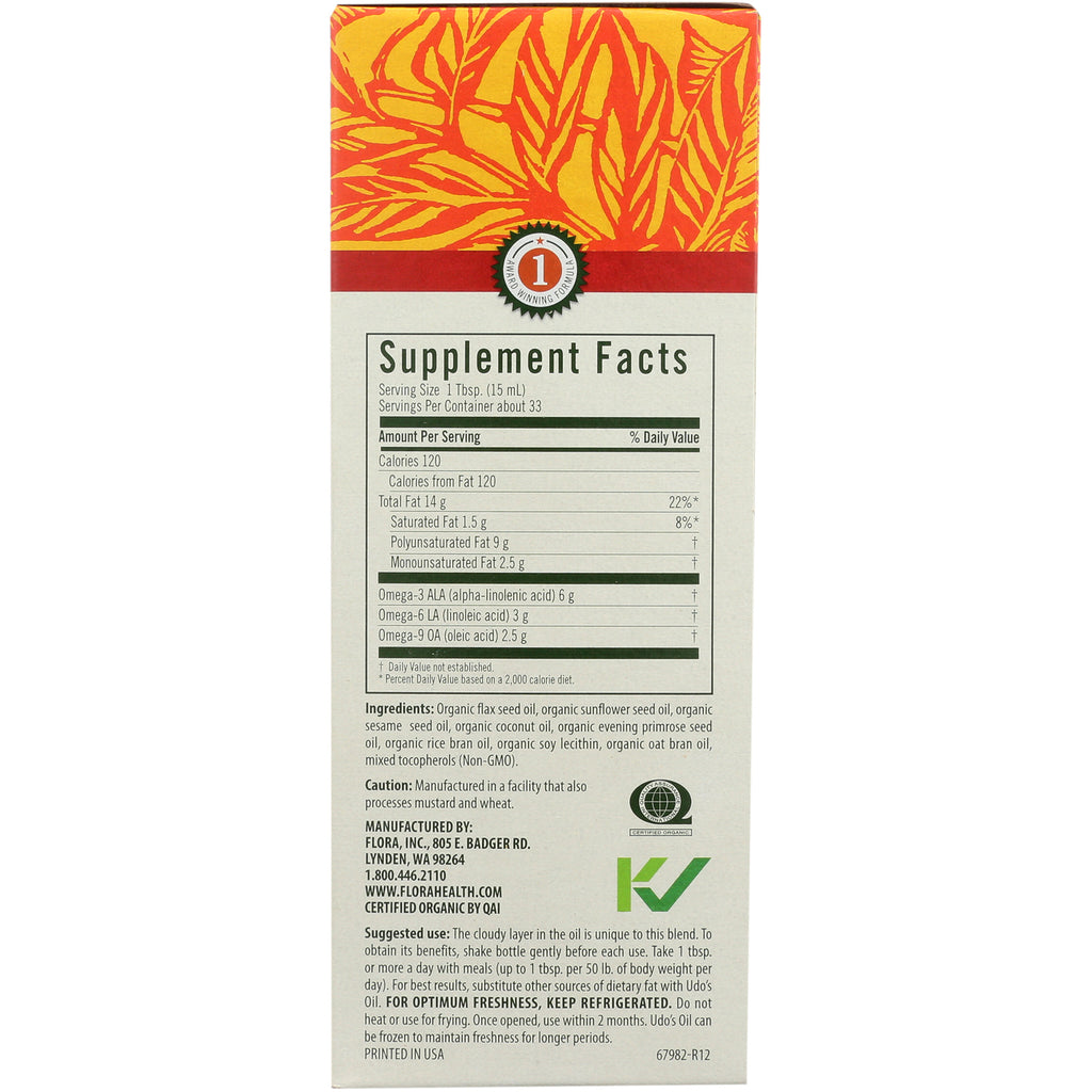 FL029 | back panel showing Supplement Facts table, ingredients, manufacturer and storage instructions - Thumbnail